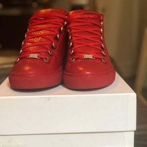 Red Balenciaga Arena Sneakers